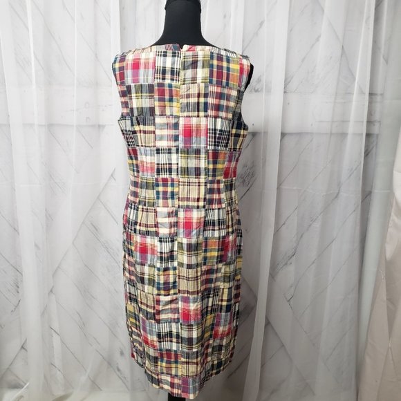 Northystyle Madras Patchwork Plaid Knee Length Sleeveless Dress Size 10 - Picture 5 of 12